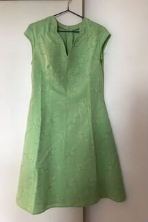 Зелёное платье из 70х ретро, р-р S-M