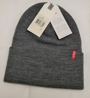 Шапка Levis теплая темно серая с лого пр Италия