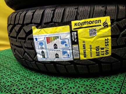 Pезина 225/60 R17 зимняя шипы Kormoran новая