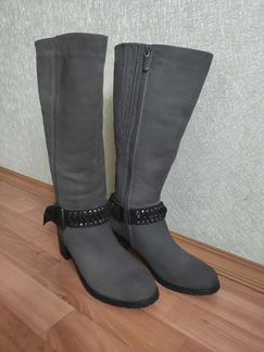 Сапоги зимние кожаные (замша), размер 38-38,5