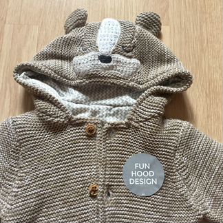 Новый кардиган Мишка M&S р.0-3мес,3-6м,6-9м,9-12м
