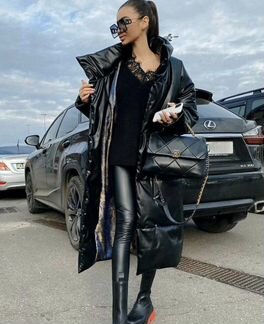 Куртка пальто из эко-кожи