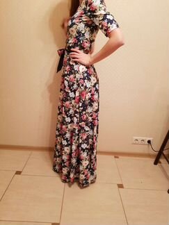 Платье в пол в цветах