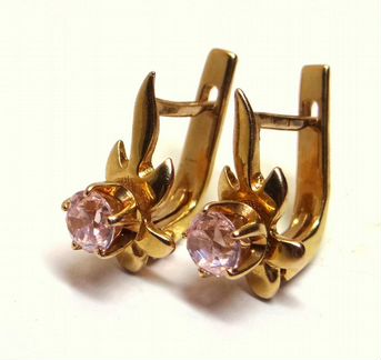 Золотые советские серьги 583 пробы, СССР