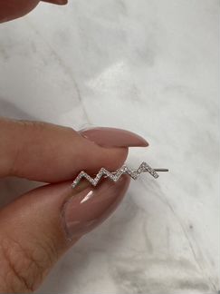 Моносерьга белое золото с бриллиантами