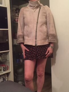 Дубленка мраморная зимняя