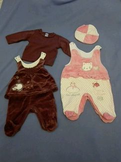 Комбинезончики 56 2 шт плюшевые