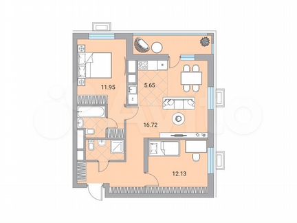 3-к квартира, 65.5 м², 3/24 эт.