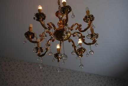 Люстра из бронзы с покрытием золотом 750пробы