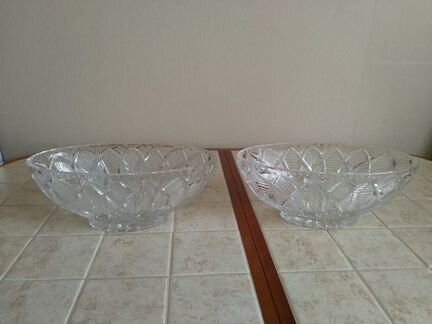 Хрустальный салатник Crystal Bohemia (Чехословакия