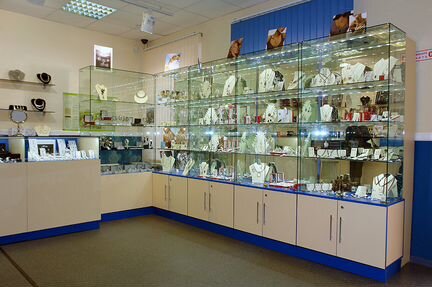 Витрина для магазина из стекла