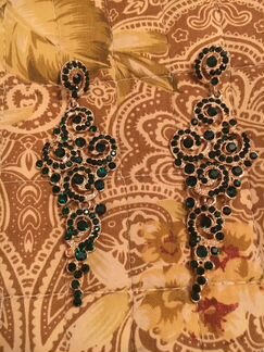 Серьги Индийские зелёные