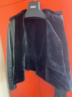 Куртка комбинированная кожа