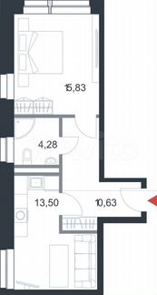 1-к квартира, 44.2 м², 19/21 эт.