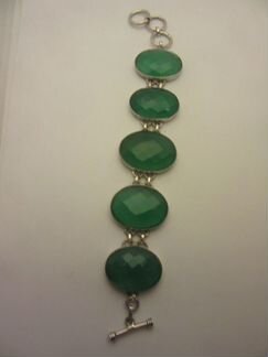 Серебряный браслет с хризопразом