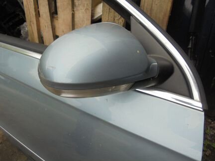 Зеркало правое Фольксваген Пассат Б6 Серо-голубое