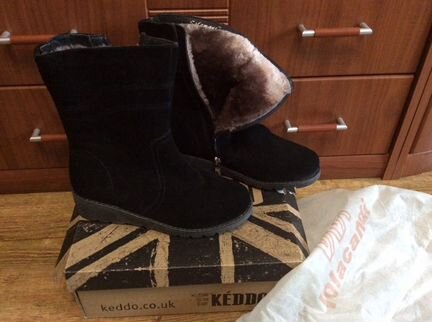 Сапоги женские зимние из натуральной замши и цигей