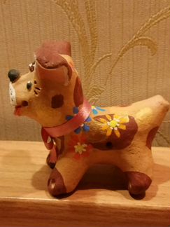 Глиняная собачка - свистулька