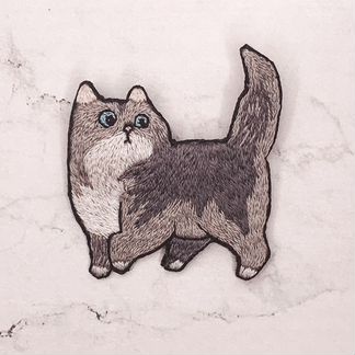 Брошь ручной работы Кот