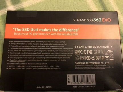 4TB SSD. Samsung 860 EVO MZ-76E4T0