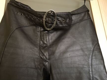 Брюки,натуральная лайковая кожа,чёрные,42-44 разме