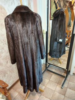 Норковая Шуба 52-54,Новая,цв Махагон,длиная 125см