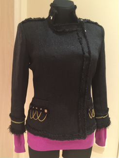 Новый черный пиджак с цепочками Elisabetta Franchi
