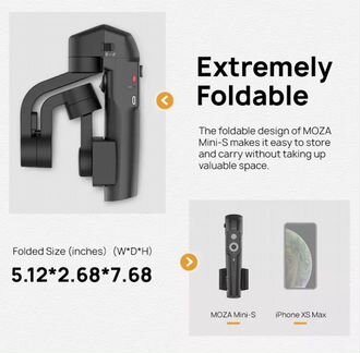 Складной 3-осевой шарнирный стабилизатор Moza Mini