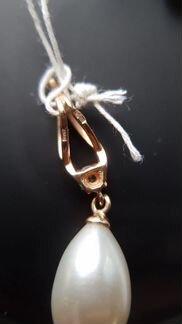 Золотой кулон с жемчугом (новый)