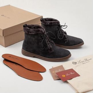 Ботинки черные замшевые лоро пиана