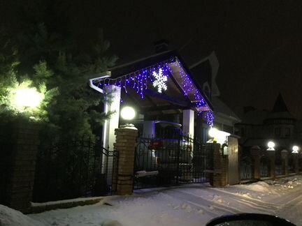 Гирлянда уличная «бахрома» продажа, монтаж