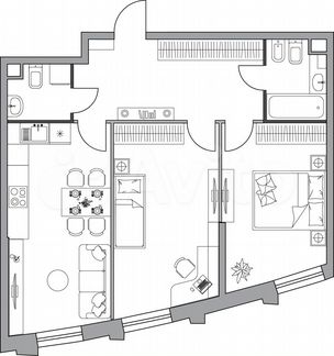 Квартира-студия, 65.9 м², 29/39 эт.