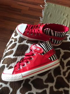 Кеды высокие красные унисекс