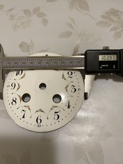 Циферблат эмалевый старинных каминных часов