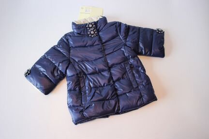 Куртка Monnalisa синяя с брошками, рукав 3/4 новая