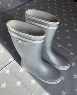 Сапожки резиновые, aigle, 31 размер, серебро