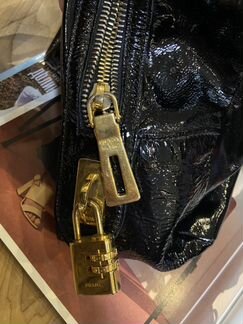 Большая кожаная чёрная сумка Prada (оригинал)