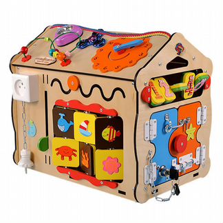 Бизиборд домик +две игрушки