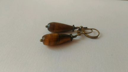 Серьги ручной работы из натуральных камней. Капля