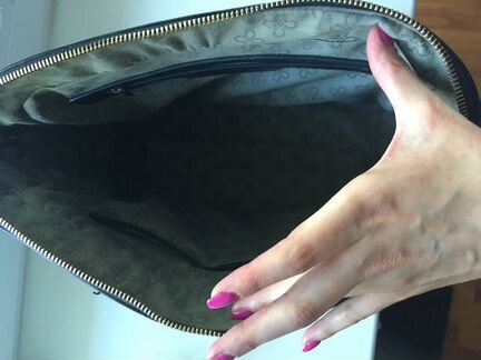 Сумка кожаная чёрная А4