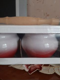 Горшки для запекания (3шт) и ухват.Новые