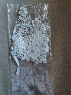 Свадебные ажурные белые перчатки