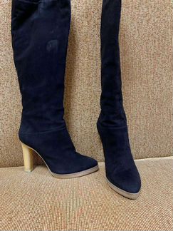 Сапоги замшевые, осенние. Внутри кожа лайка