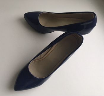 Туфли лодочки синие на 35-36